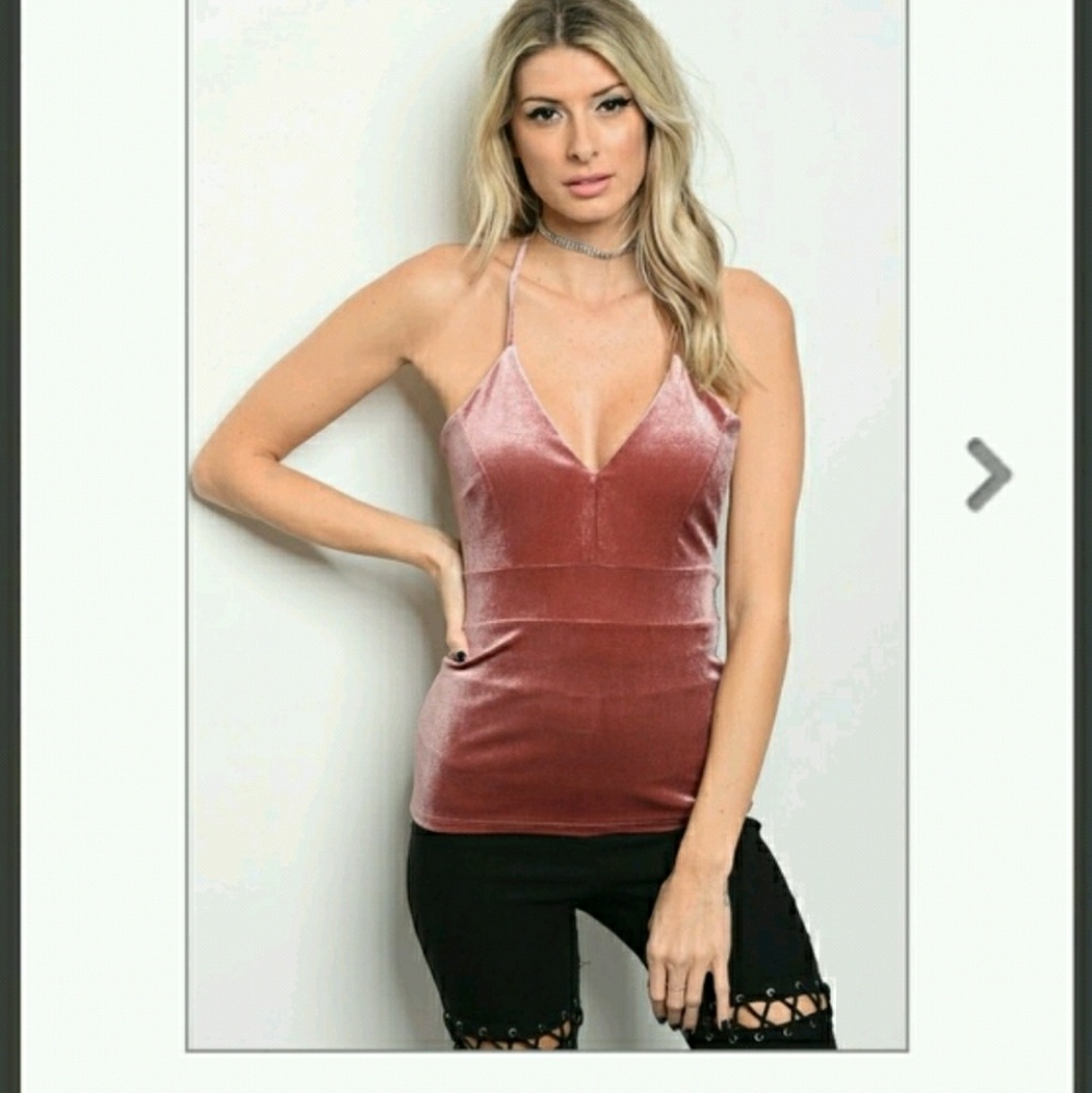 Velvet with lace back tank